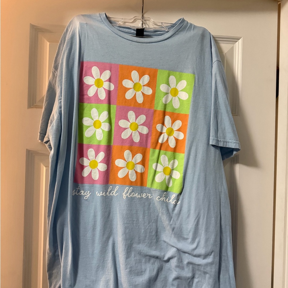 Floral Graphic T-Shirt - Blue